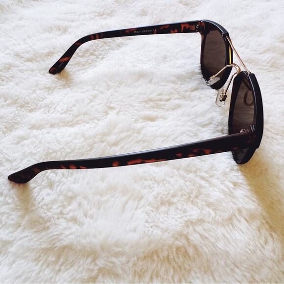 Ansel Tortoise Brown Bold Round Sunglasses - Picture 8 of 12